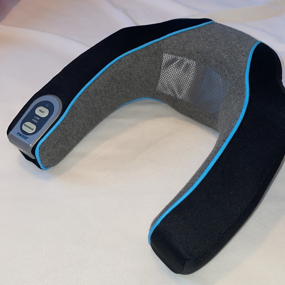Homedics Black and Gray Neck Massager with Blue Accents